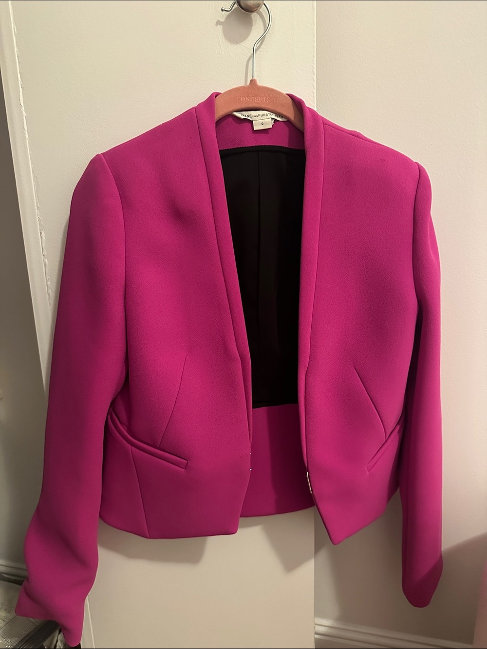Diane Von Furstenberg Bright Fuchsia Open-Front Blazer